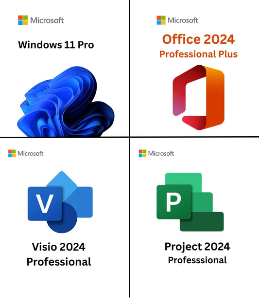 Microsoft Windows 11 Pro + Project 2024 Pro + Office 2024 Pro +  Visio 2024 Pro License for 3 PC image 0