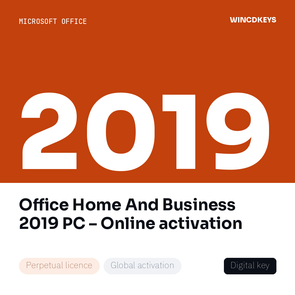 Office Home And Business 2019 PC – Online activation