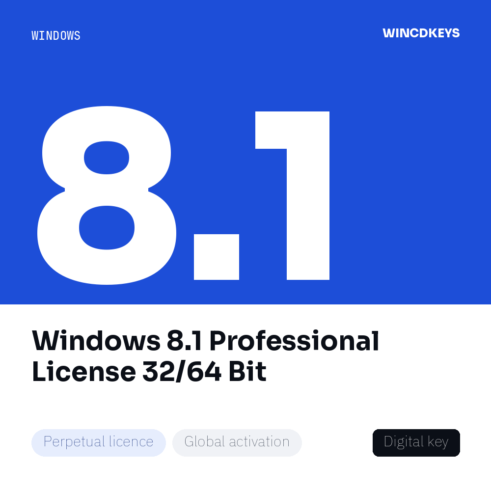 Windows 8.1 Professional License 32/64 Bit