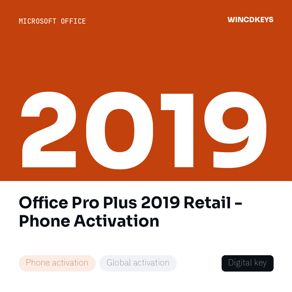 Office Pro Plus 2019 Retail - Phone Activation