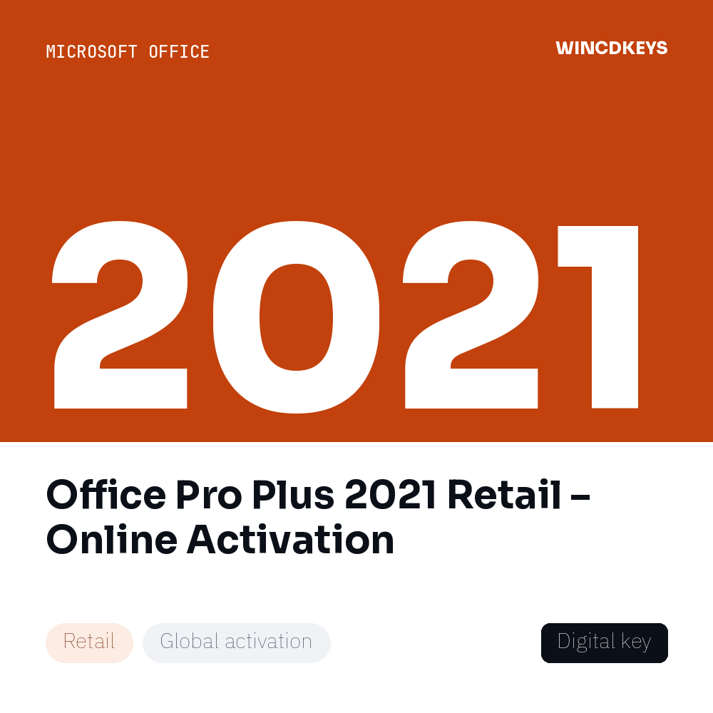 Office Pro Plus 2021 Retail – Online Activation