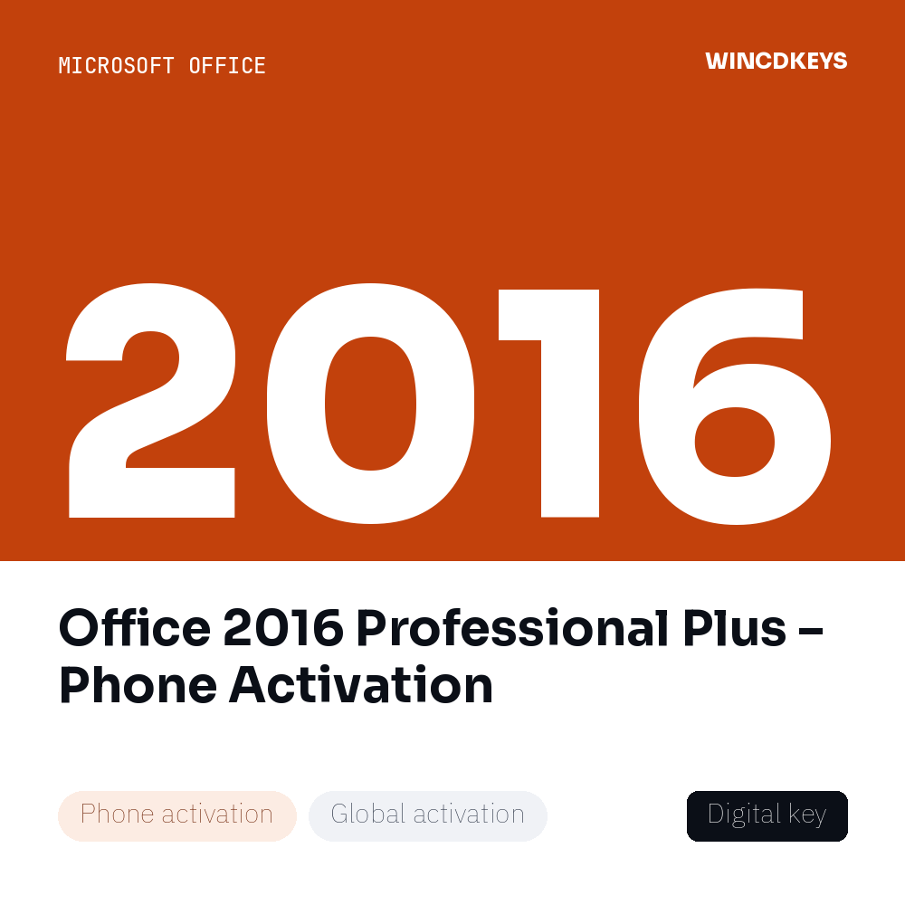 Office 2016 Professional Plus – Phone Activation