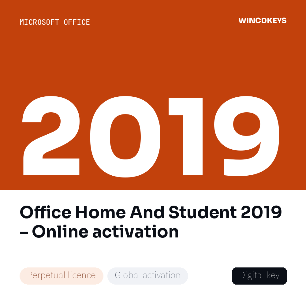 Office Home And Student 2019 – Online activation