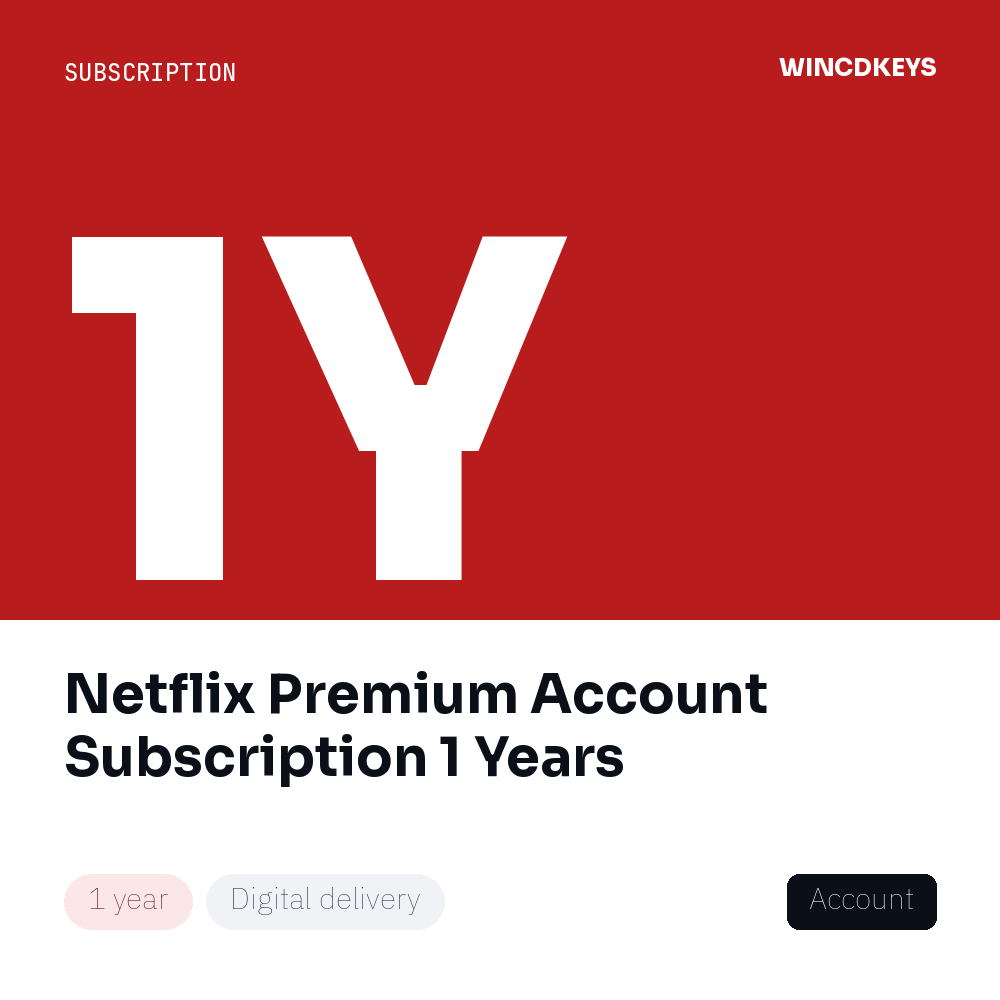 Netflix Premium Account Subscription 1 Years