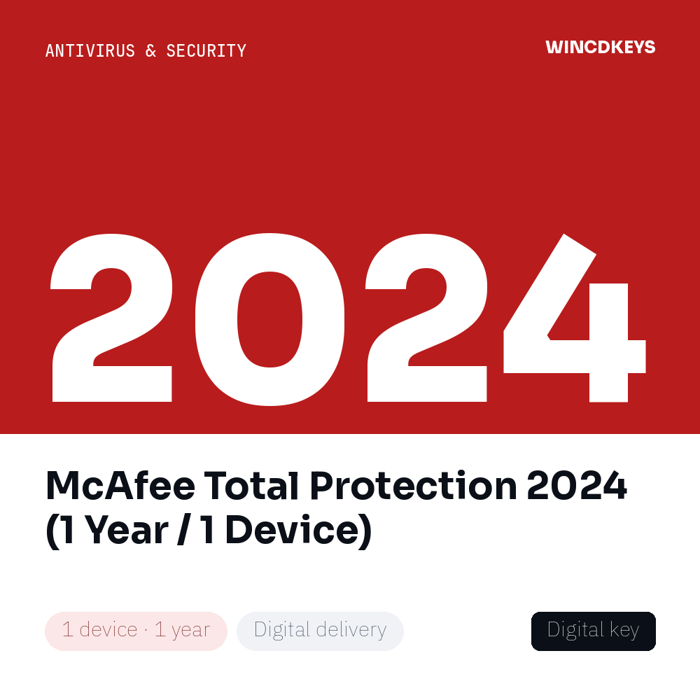 McAfee Total Protection 2024 (1 Year / 1 Device)