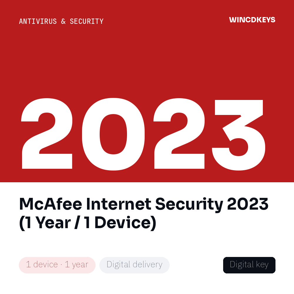 McAfee Internet Security 2023 (1 Year / 1 Device)
