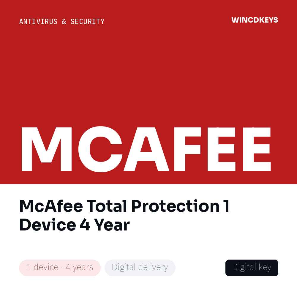 McAfee Total Protection 1 Device 4 Year