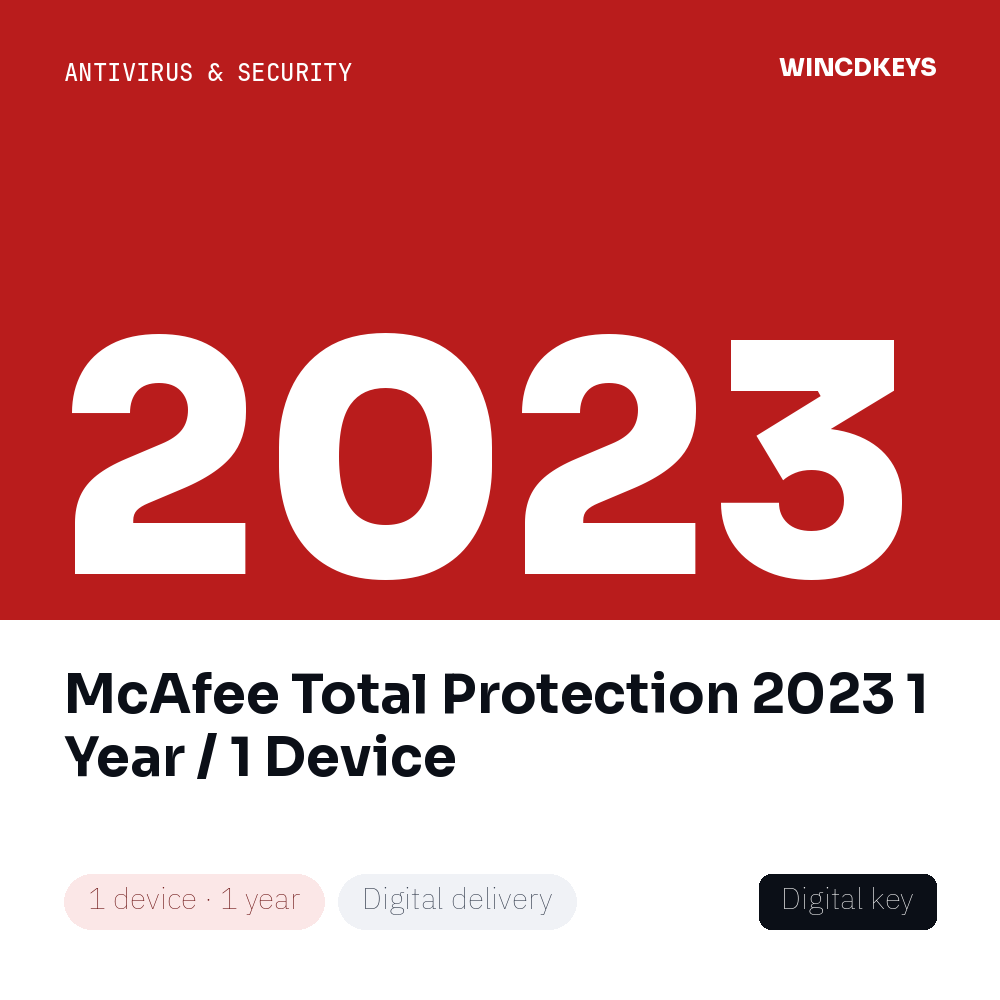 McAfee Total Protection 2023 1 Year / 1 Device