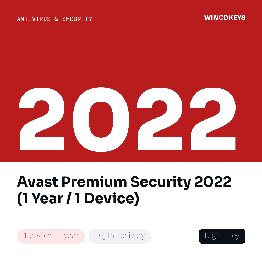 Avast Premium Security 2022 (1 Year / 1 Device)