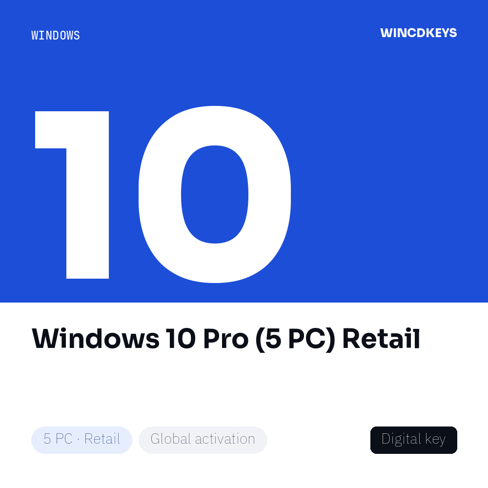 Windows 10 Pro (5 PC) Retail