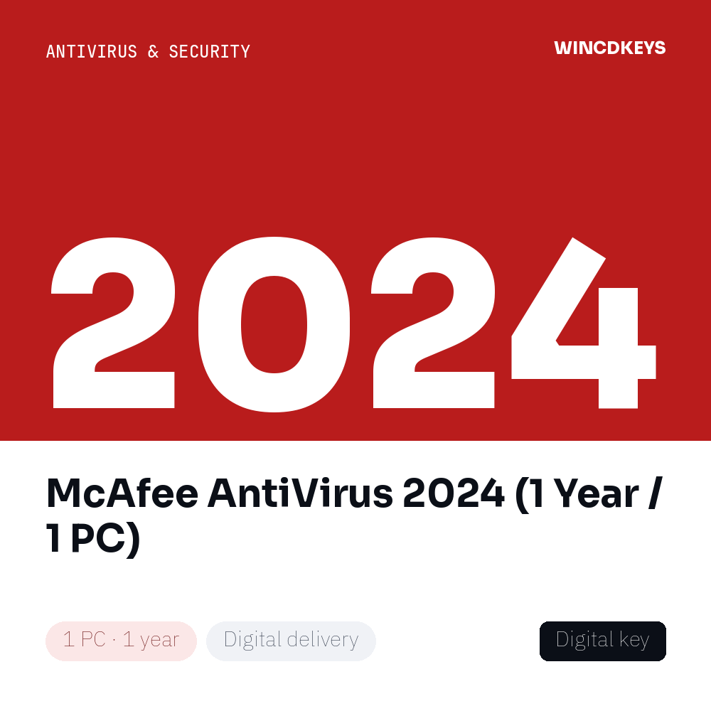 McAfee AntiVirus 2024 (1 Year / 1 PC)