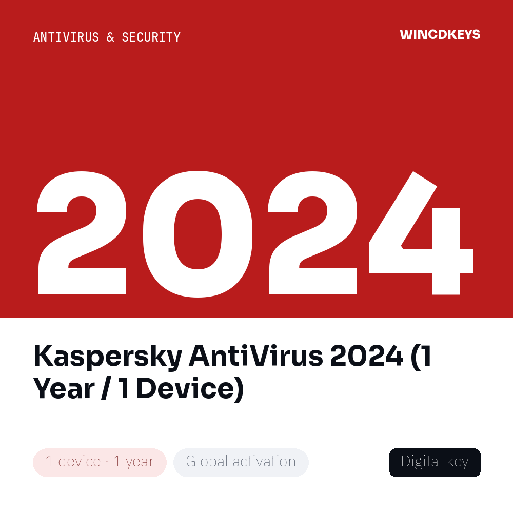 Kaspersky AntiVirus 2024 (1 Year / 1 Device)