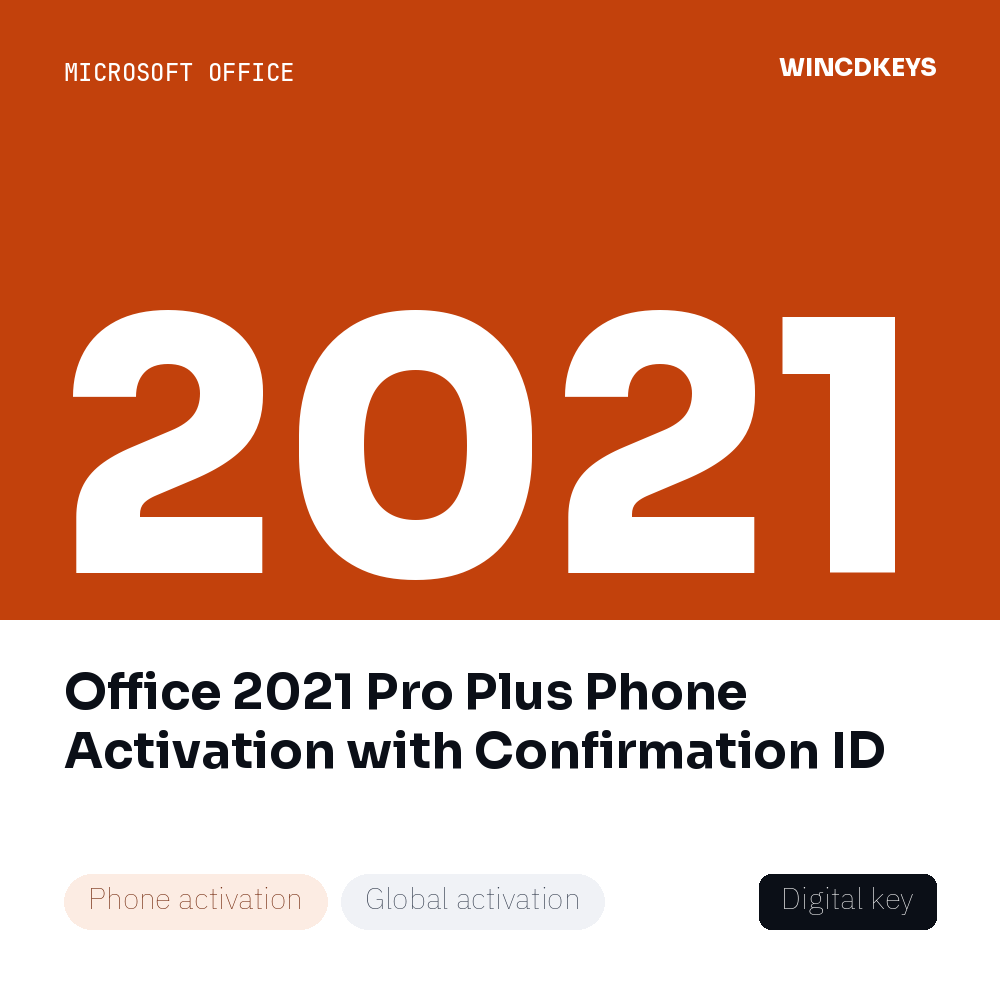 Office 2021 Pro Plus Phone Activation with Confirmation ID