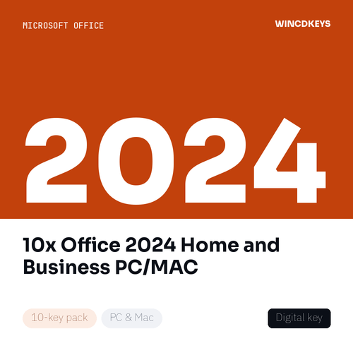 10x Office 2024 Home and Business PC/MAC