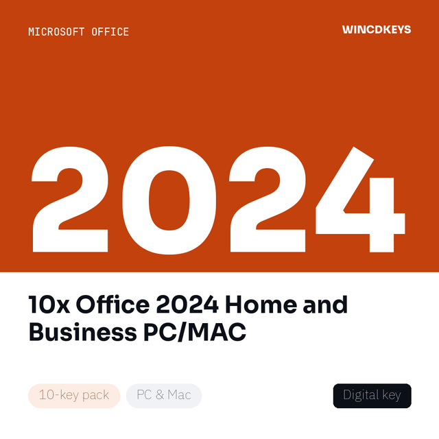 10x Office 2024 Home and Business PC/MAC