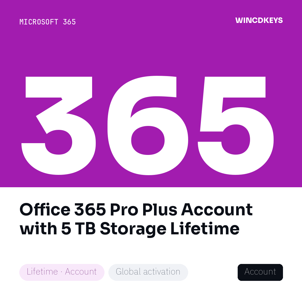 Office 365 Pro Plus Account with 5 TB Storage Lifetime