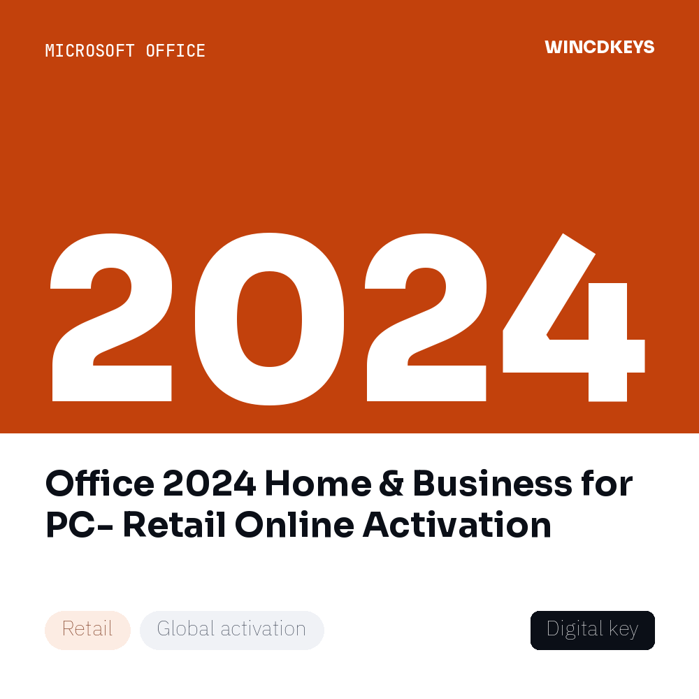 Office 2024 Home & Business for PC- Retail Online Activation