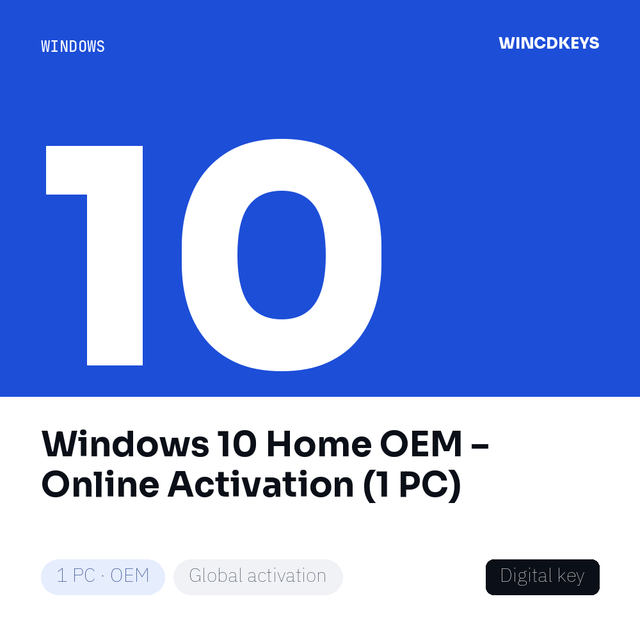 Windows 10 Home OEM – Online Activation (1 PC)